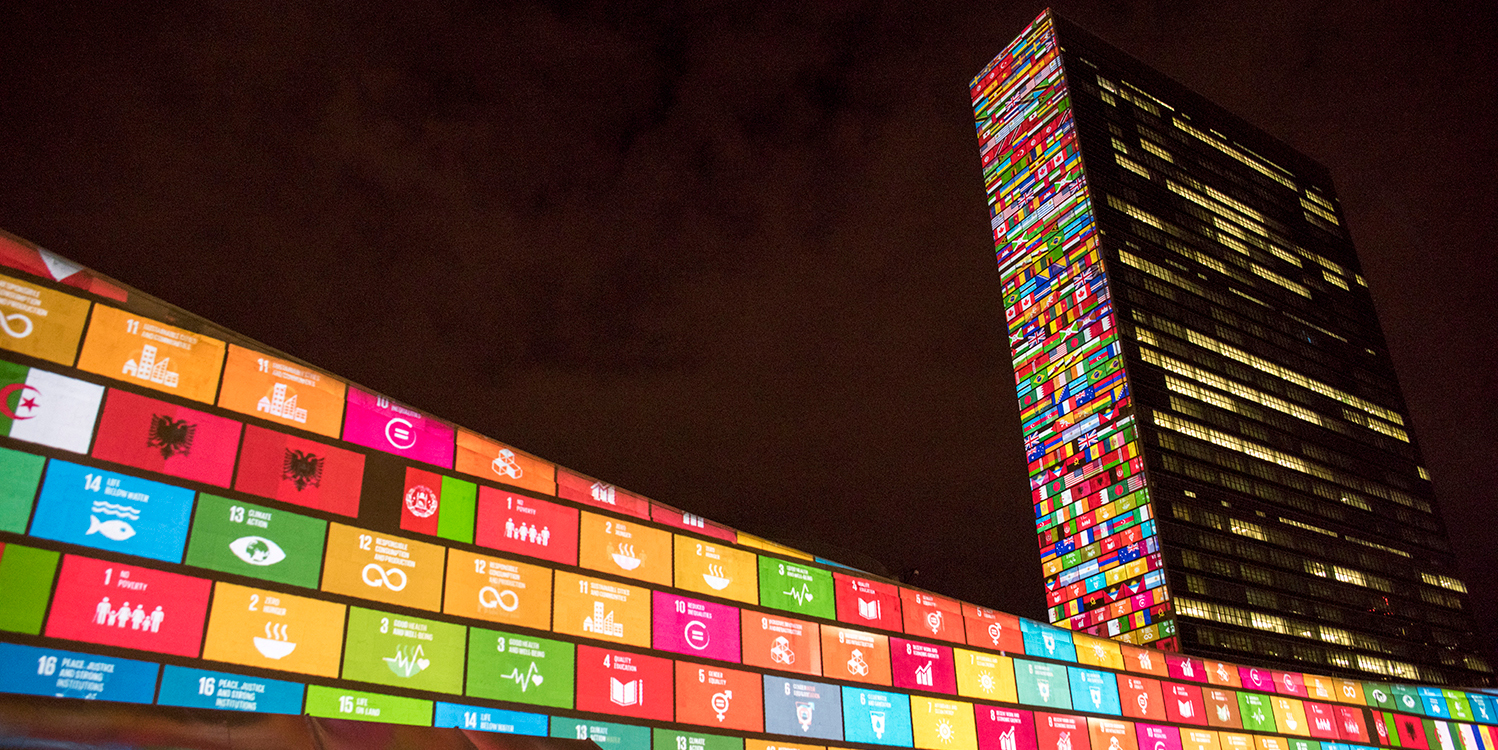 UN Plaza with SDGs